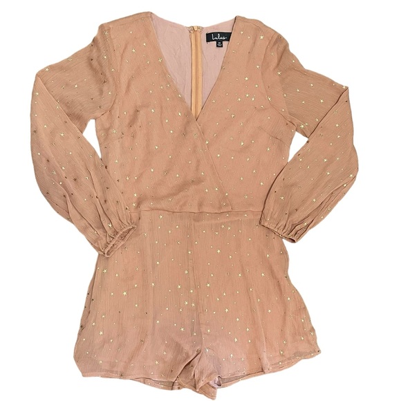 NWT Whimsical Dreams Blush Star Print Surplice Romper M - Picture 8 of 16